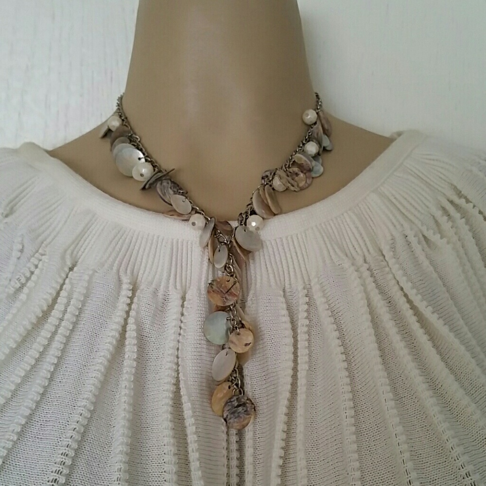 Abalone shell necklace and earrings set